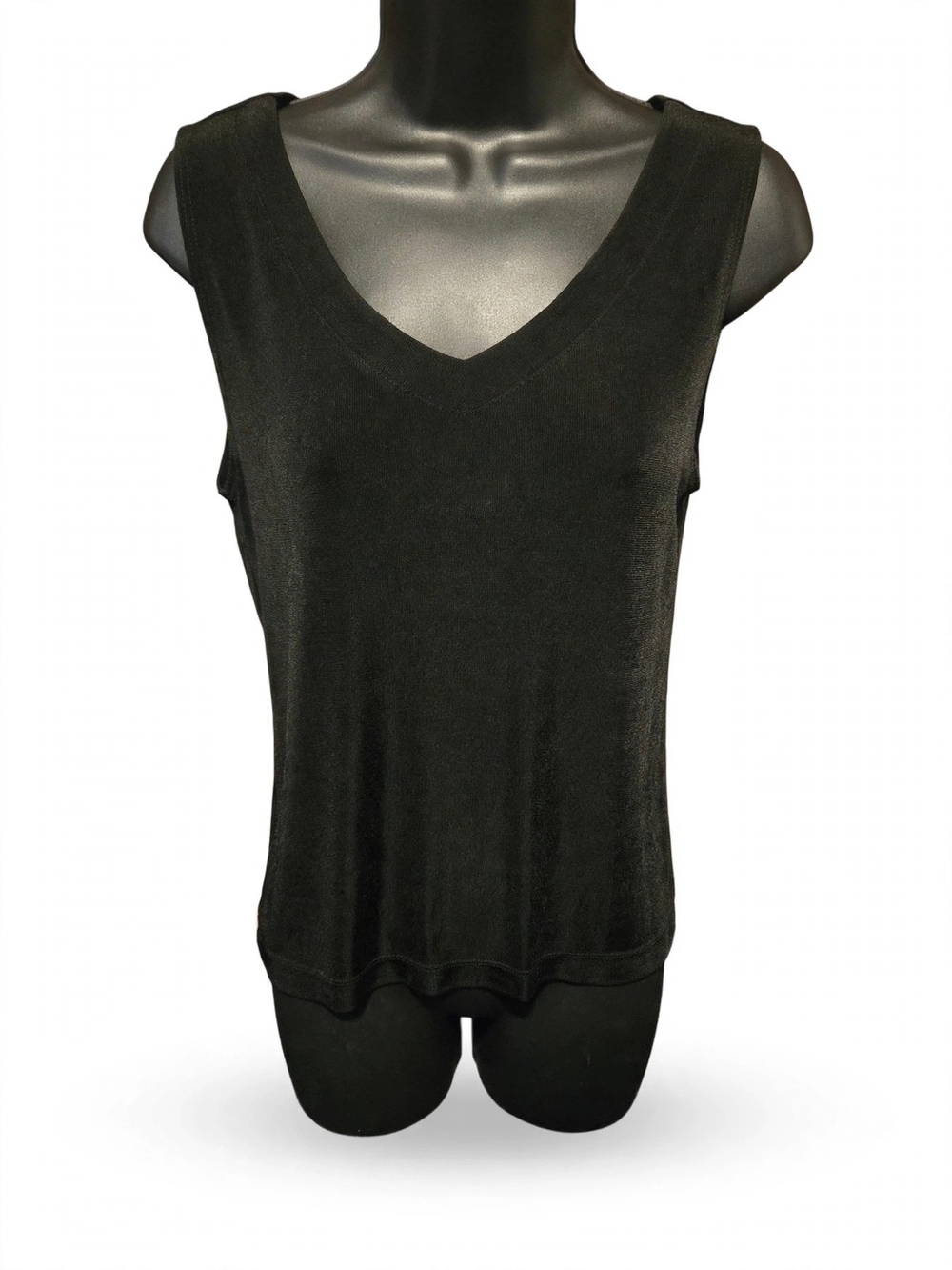 Chico's Travelers Top - Size 1 - Black - Sleeveless V-Neck Tank Shell
